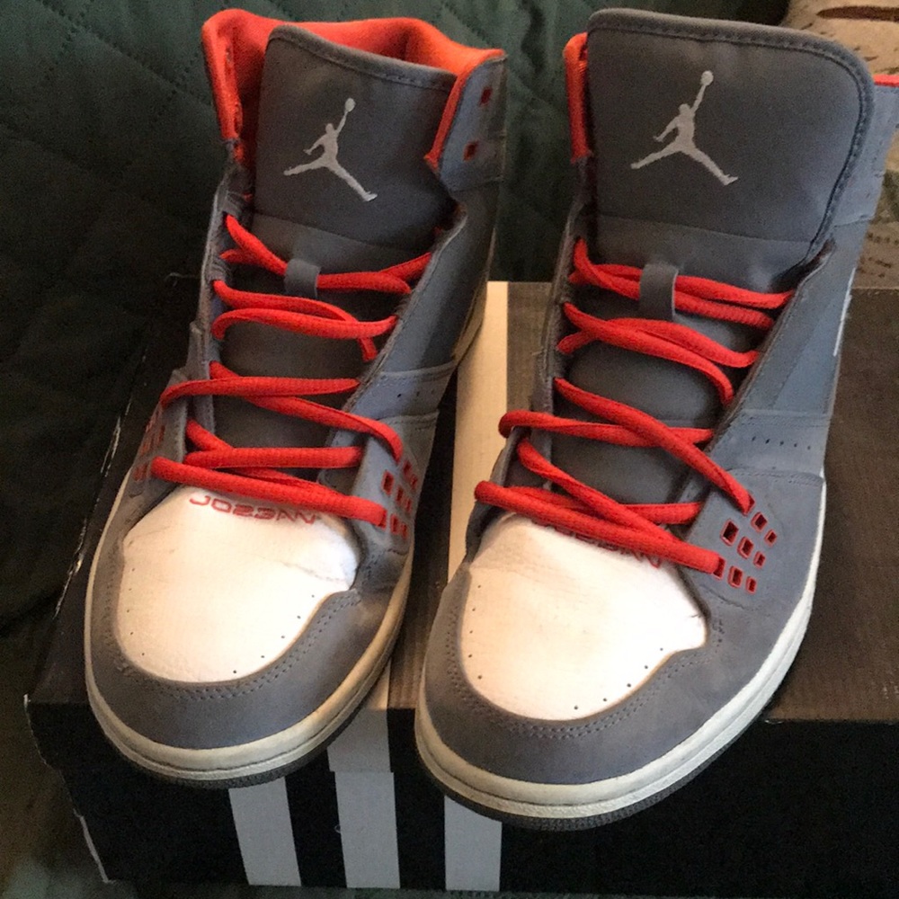 Jordan’s, white, grey, orange